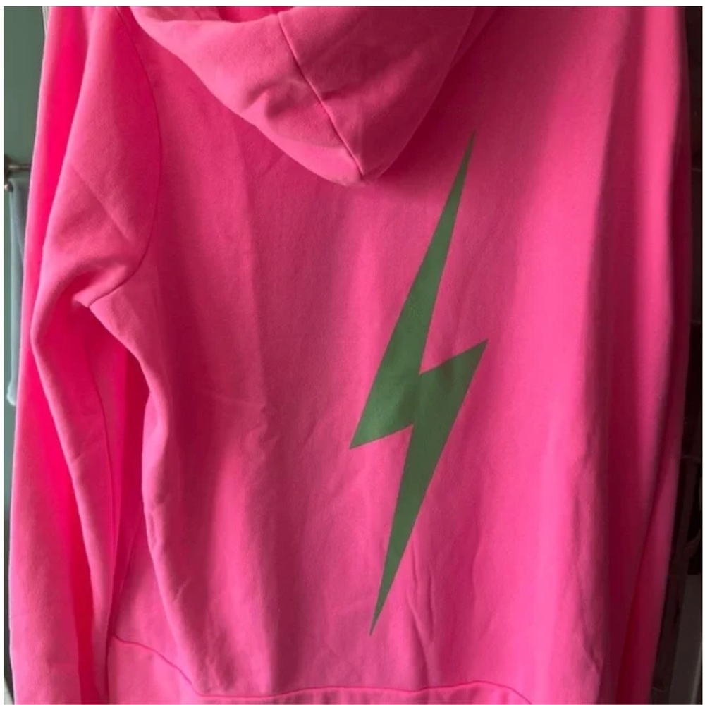 Neon pink and green bolt aviator nation hoodie new with tags